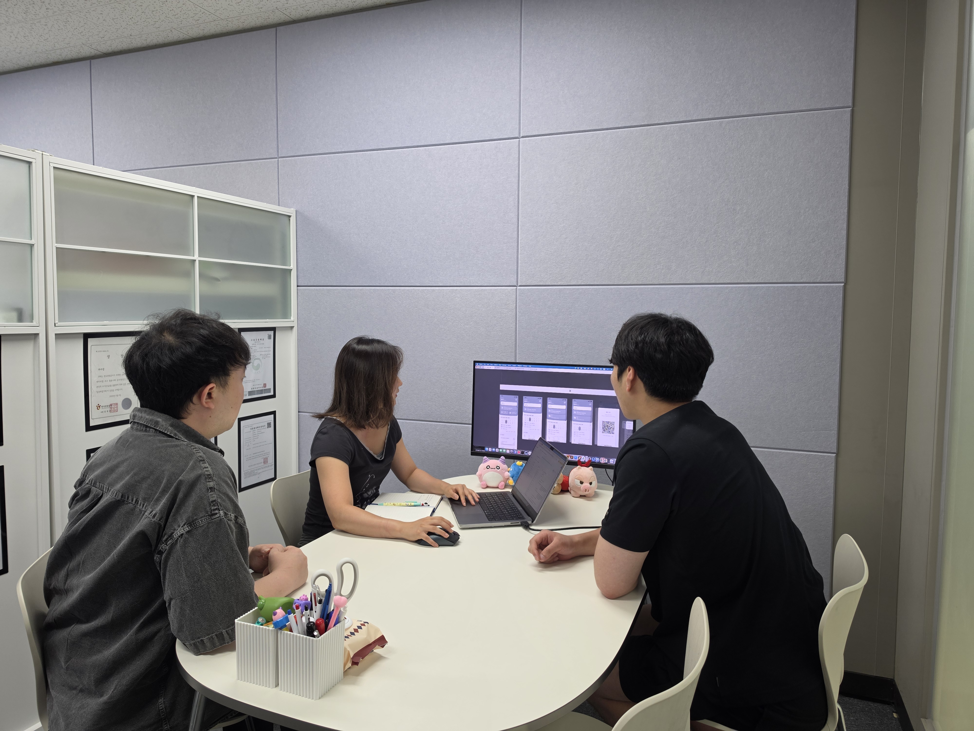 Our team in a design meeting