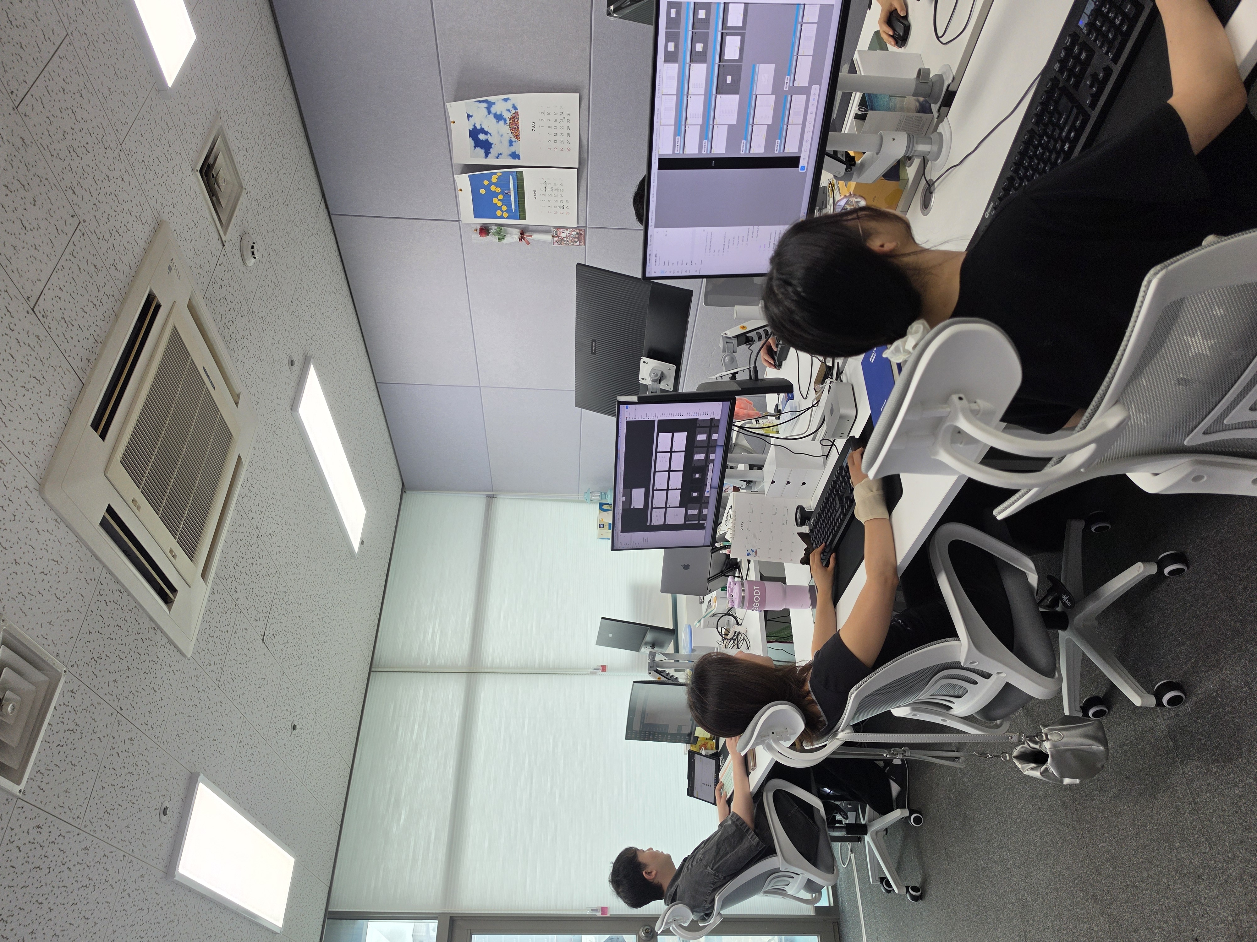 Our team at workstations
